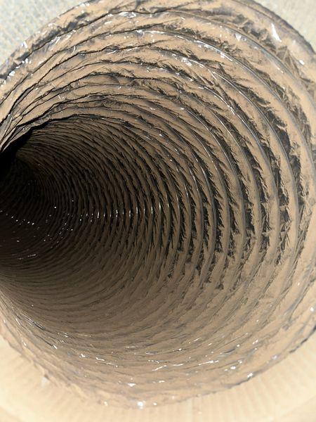 Dusty air duct before cleaning