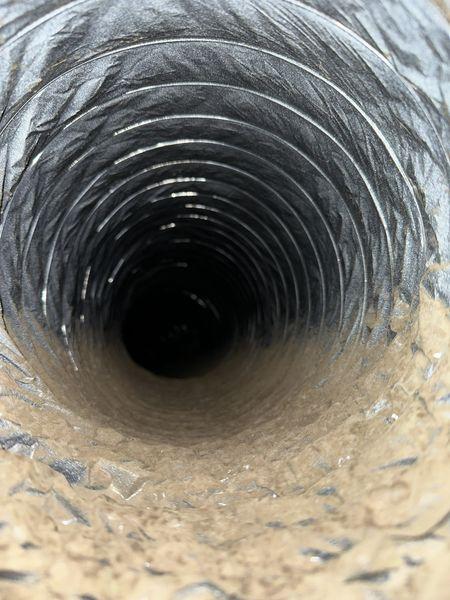 Severely clogged duct before cleaning